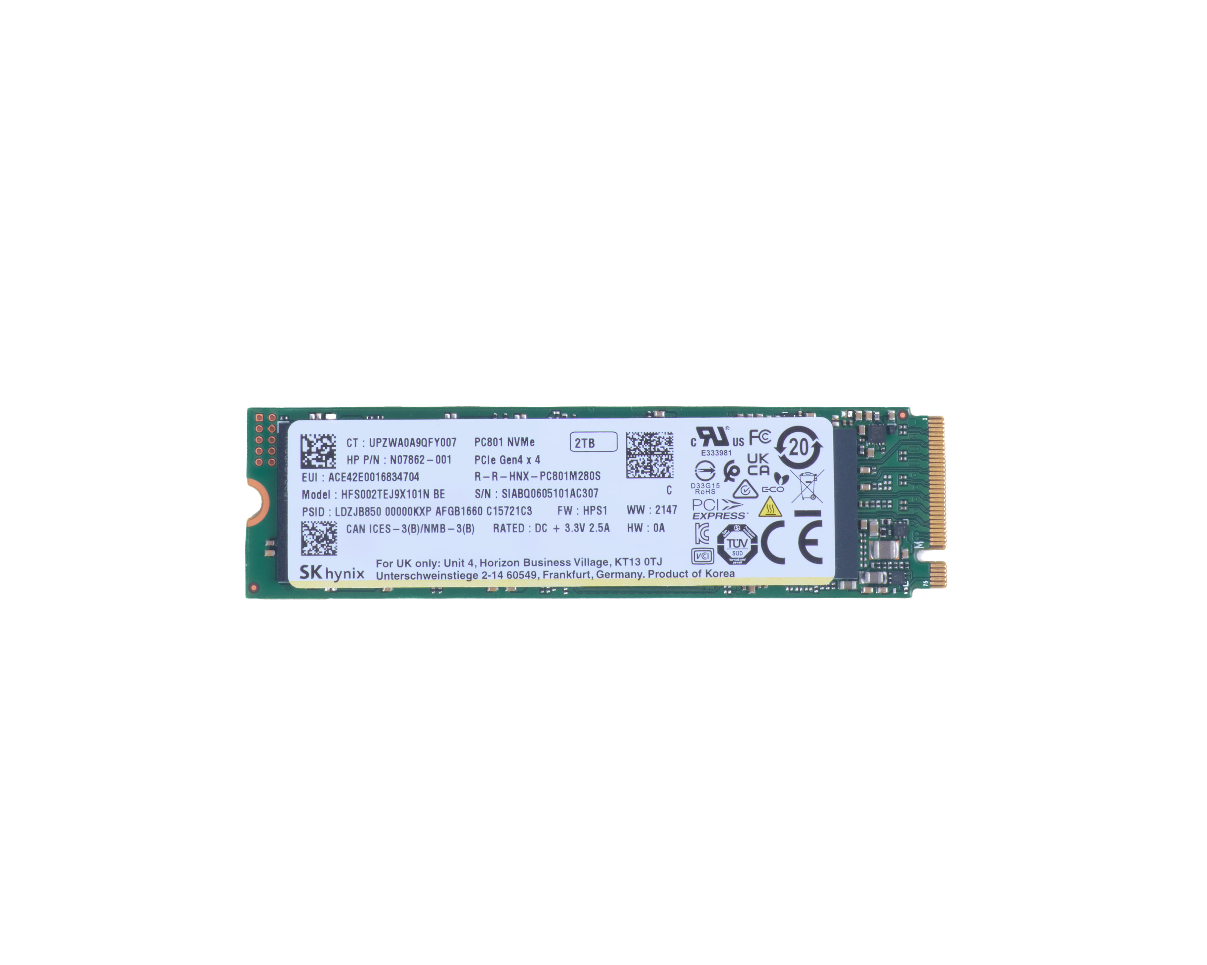HP  SSD - 2 TB - intern - M.2 2280 - PCIe 4.0 x4 (NVMe)