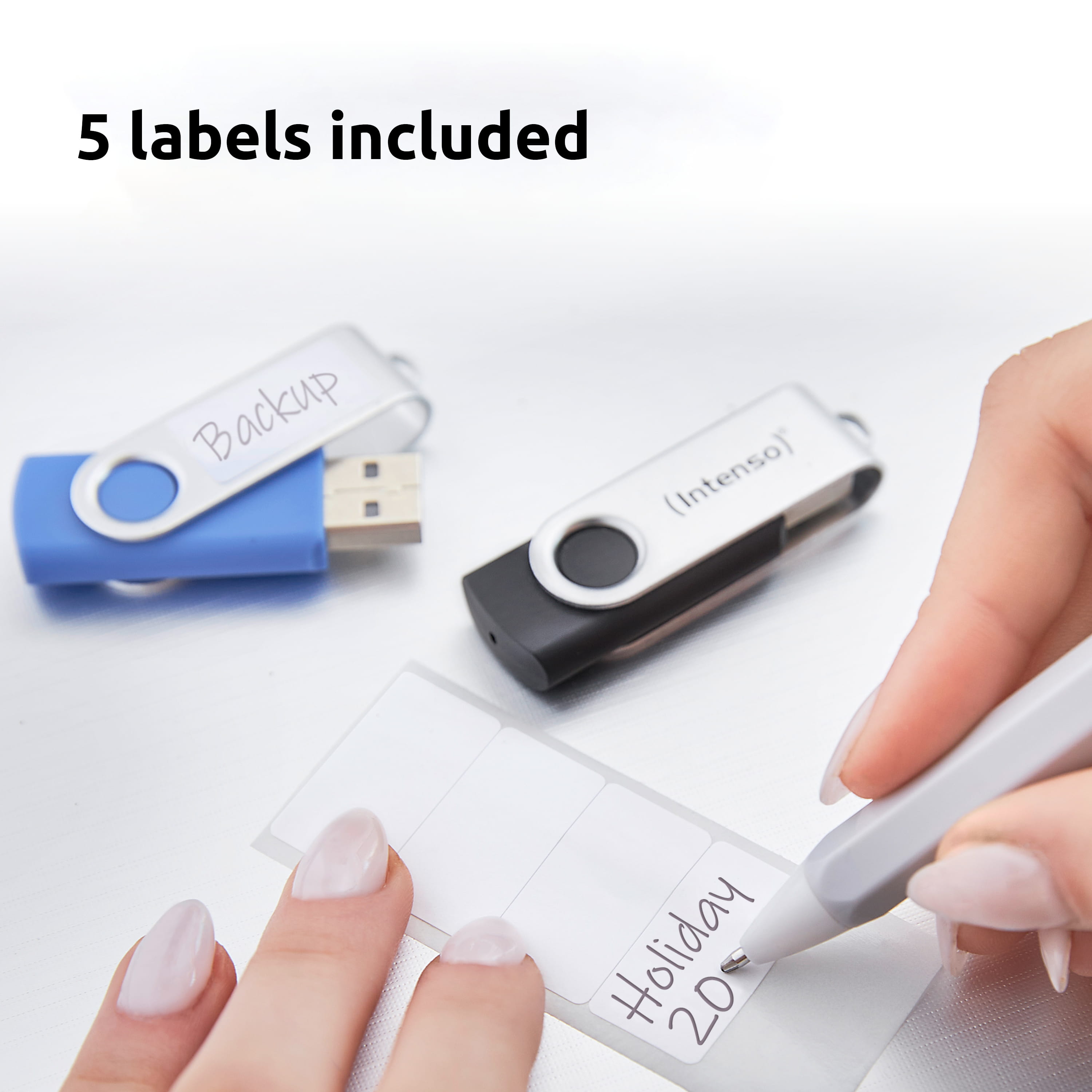 Intenso 5 x USB-Stick Office Line, 64 GB, USB-A, 3.2 Gen 1x1, bunt, 64 GB, USB Typ-A, 3.2 Gen 1 (3.1 Gen 1), Drehring, Mehrfarbig