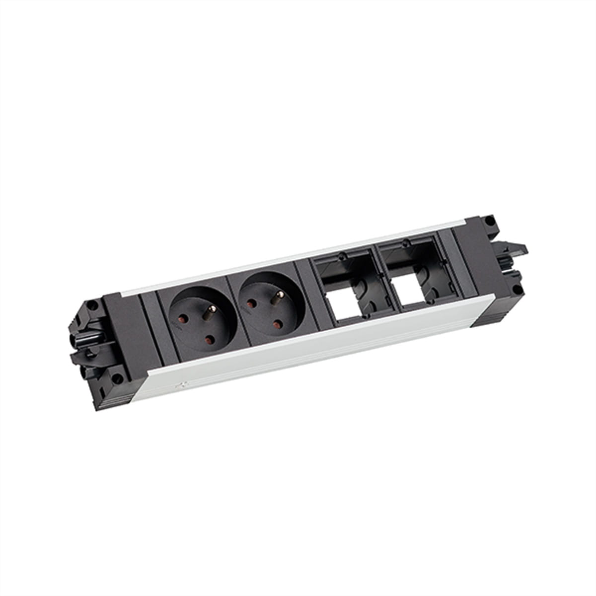 Bachmann STEP ALU - Steckdosenleiste - Eingabe, Eingang Typ F - Ausgangsanschlüsse: 2 (Typ F)