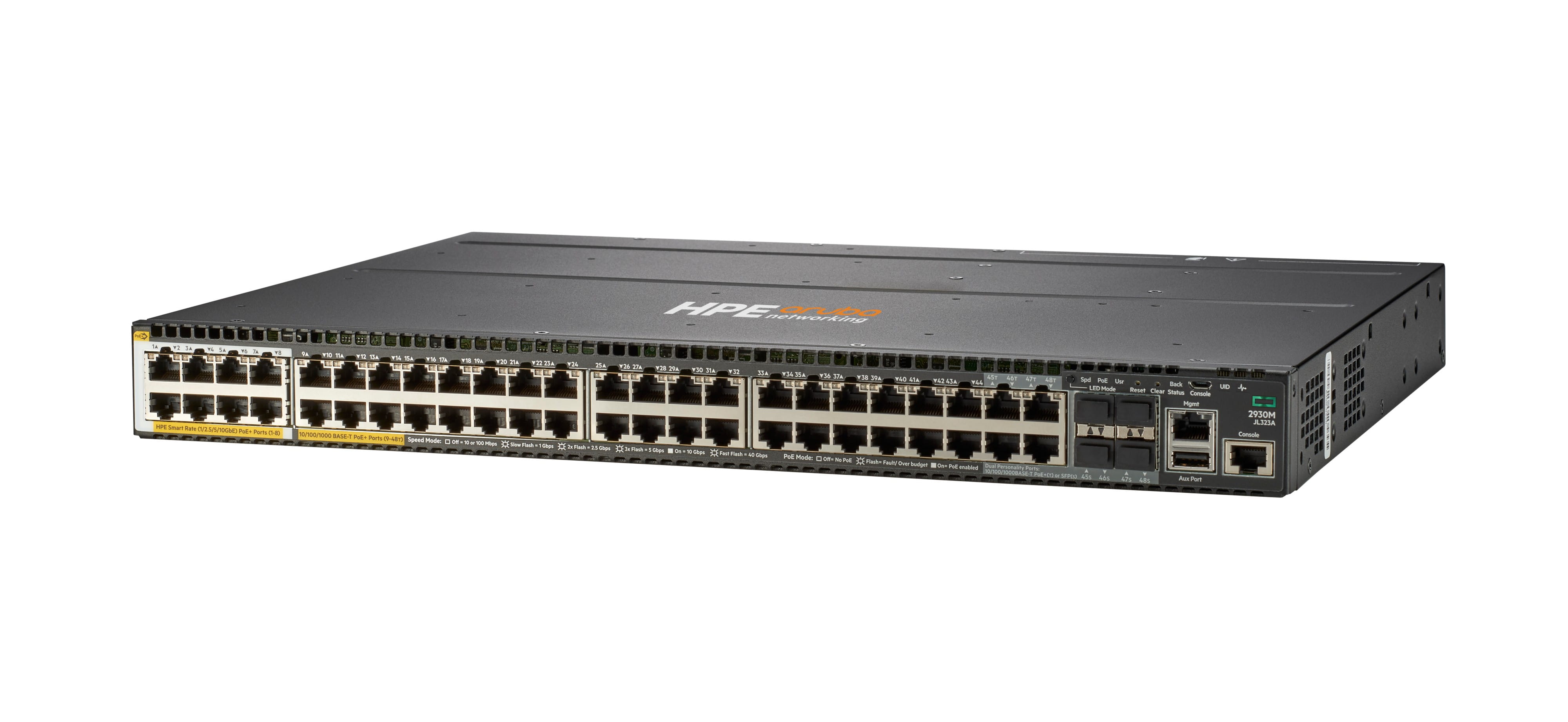 HPE Aruba Networking 2930M 40G 8 HPE Smart Rate PoE+ 1-slot Switch - Switch - L3 - managed - 36 x 10/100/1000 (PoE+)