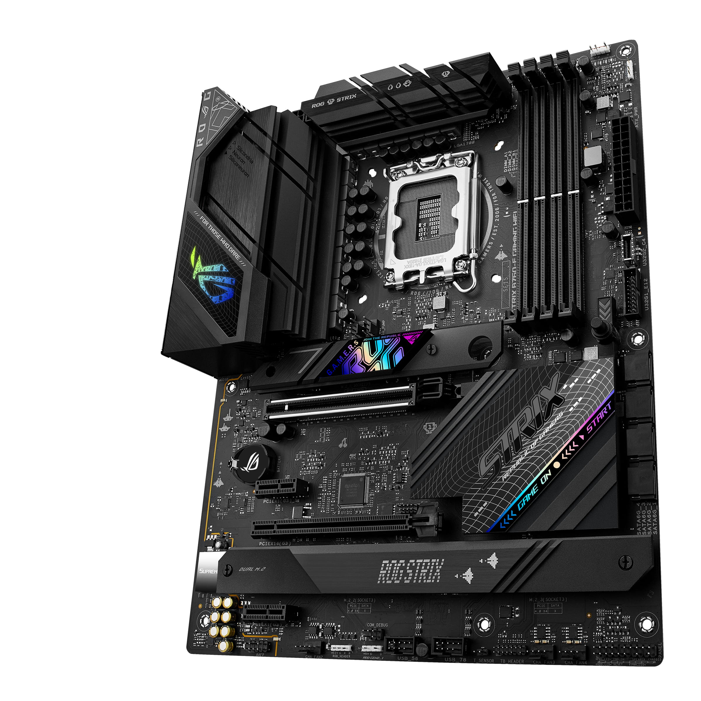 ASUS ROG STRIX B760-F GAMING WIFI - Motherboard - ATX - LGA1700-Sockel - B760 Chipsatz - USB-C 3.2 Gen 2x2, USB 3.2 Gen 2, USB 3.2 Gen 1, USB4 - 2.5 Gigabit LAN, Wi-Fi 6E, Bluetooth - Onboard-Grafik (CPU erforderlich)