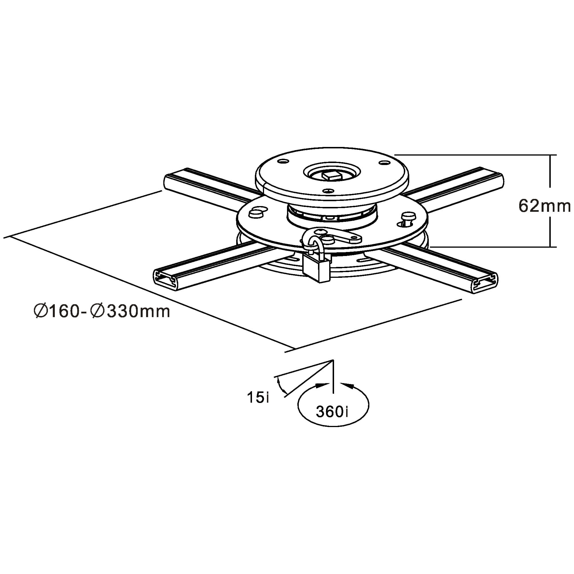InLine Deckenhalterung für Beamer - max. 20kg
