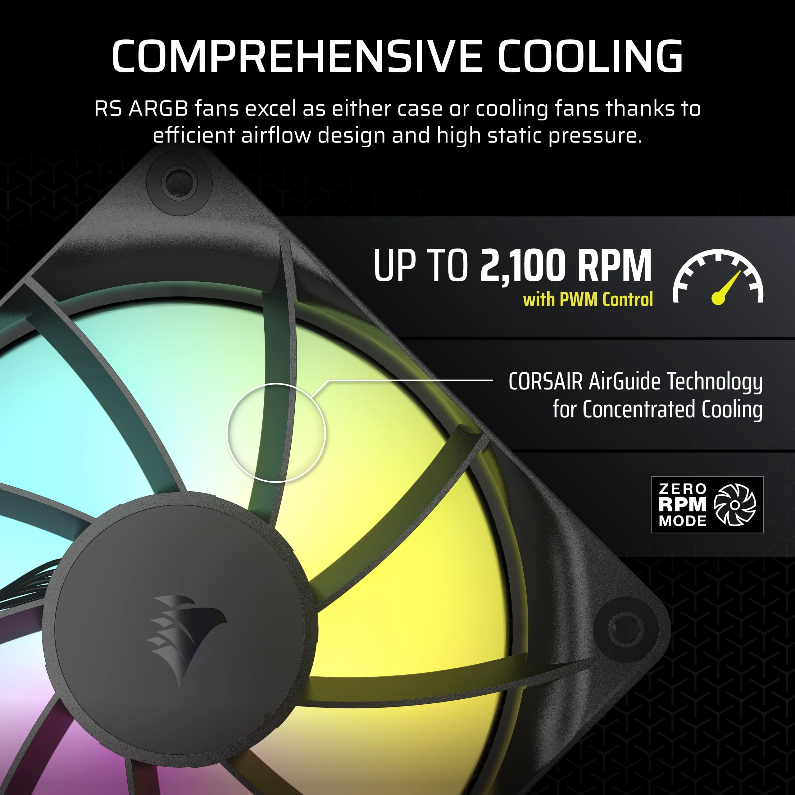 Corsair RS120 ARGB Triple Pack - Gehäuselüfter - 120 mm - Schwarz (Packung mit 3)