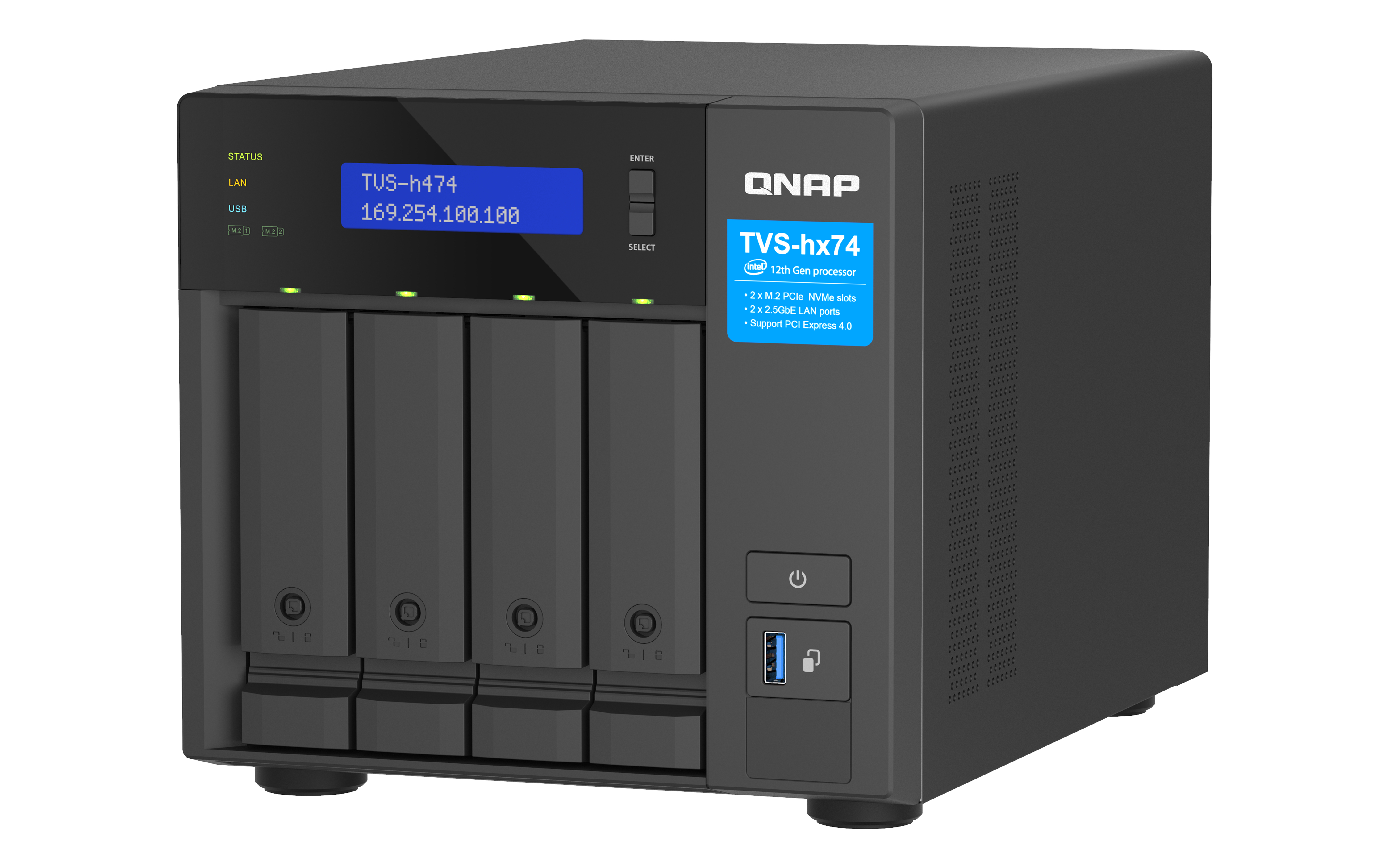 QNAP TVS-H474 - NAS-Server - 4 Schächte - SATA