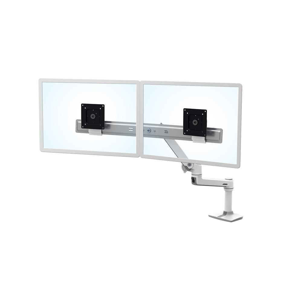 Ergotron LX Desk Dual Direct Arm - Befestigungskit (Gelenkarm, Spannbefestigung für Tisch, 2 Drehgelenke, Befestigungsteile, Scharnier, Verlängerungsteil)