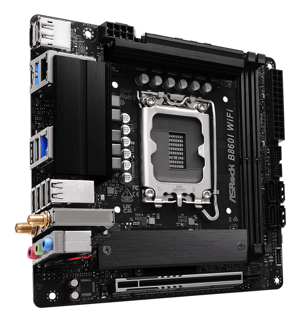 ASRock B860I WiFi, Intel, LGA 1851 (Socket V1), DDR5-SDRAM, 128 GB, DIMM, Zweikanalig