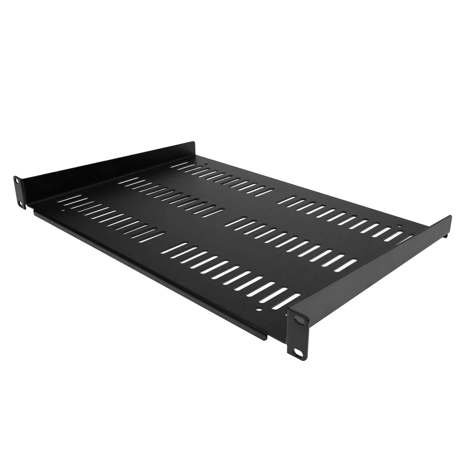 StarTech.com 1HE 19 Zoll Fachboden für netzwerk schrank - Freitragende perforierte Rack ablage für Serverschrank/Rack - Frontmontage - Belastbarkeit 25kg - 30cm tiefe - belüftet (SHELF-1U-12-FIXED-V)