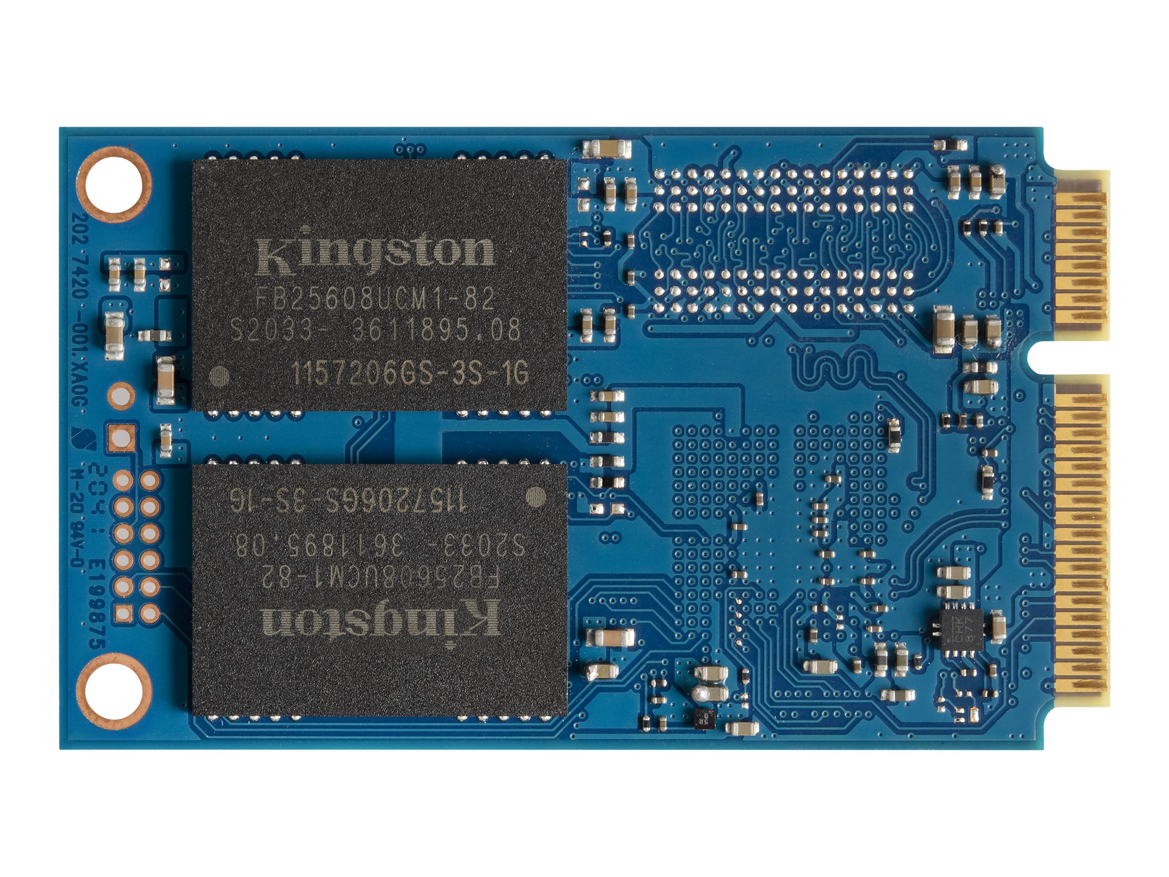 Kingston KC600 - SSD - verschlüsselt - 256 GB - intern - mSATA - SATA 6Gb/s - 256-Bit-AES Self-Encrypting Drive (SED)