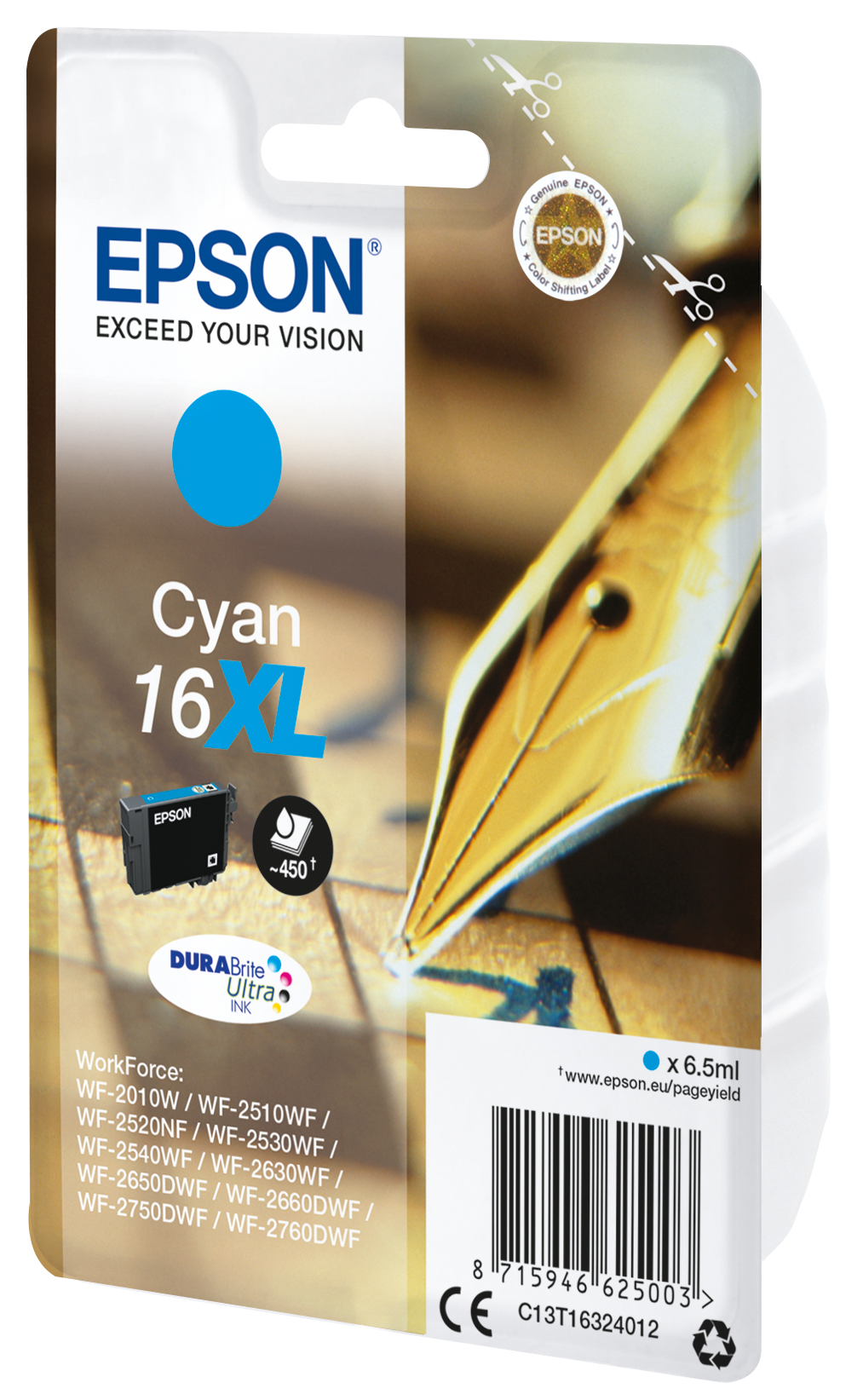Epson 16XL - 6.5 ml - XL - Cyan - Original - Blisterverpackung