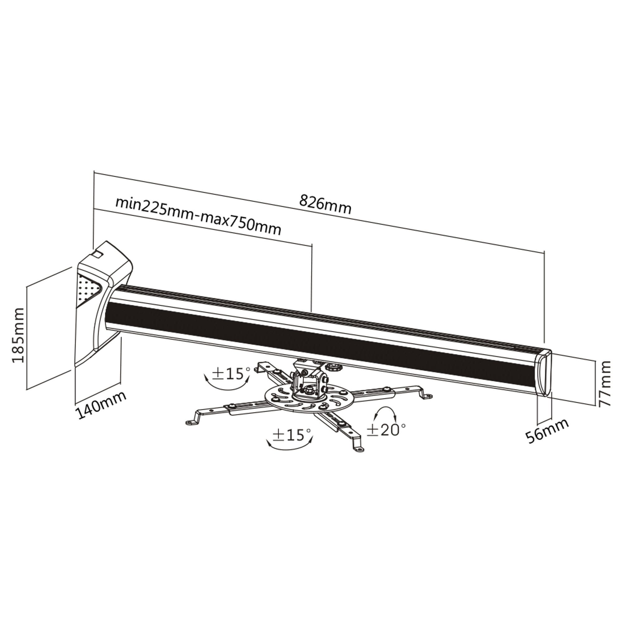 InLine Wandhalterung für Beamer - max. 16kg