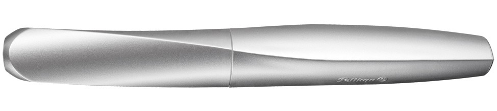 Pelikan Twist P457 Silber M + 1 GTP FS, Silber, Integriertes Befüllsystem, Rundspitze, Edelstahl, Medium, Box