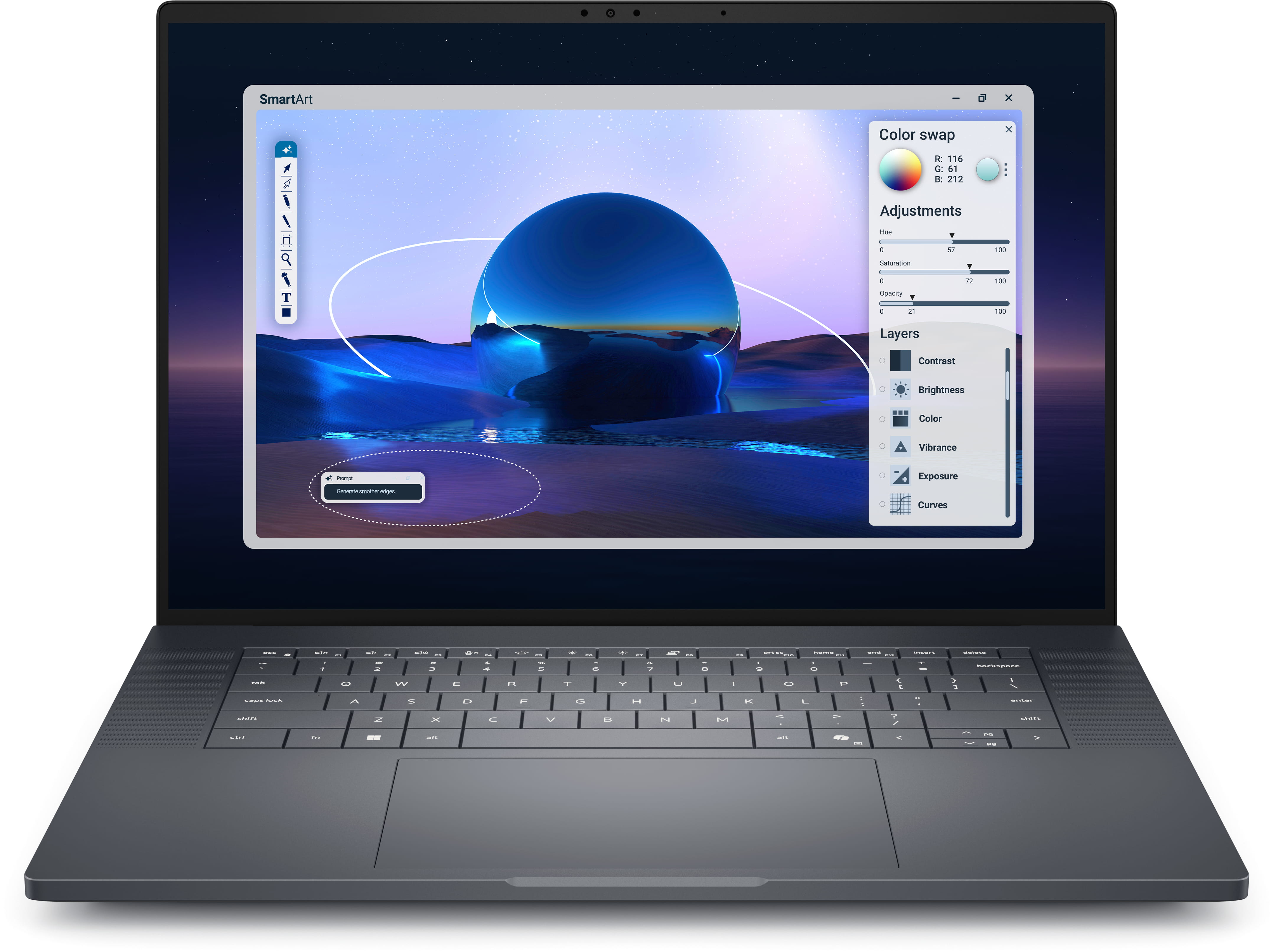 Dell Pro Max 16 Premium MA16250 - Intel Core Ultra 7 265H / 2.2 GHz - vPro Enterprise - Win 11 Pro - RTX PRO 1000 Blackwell - 32 GB RAM - 1 TB SSD Performance, NVMe, TLC, SED - 40.646 cm (16")