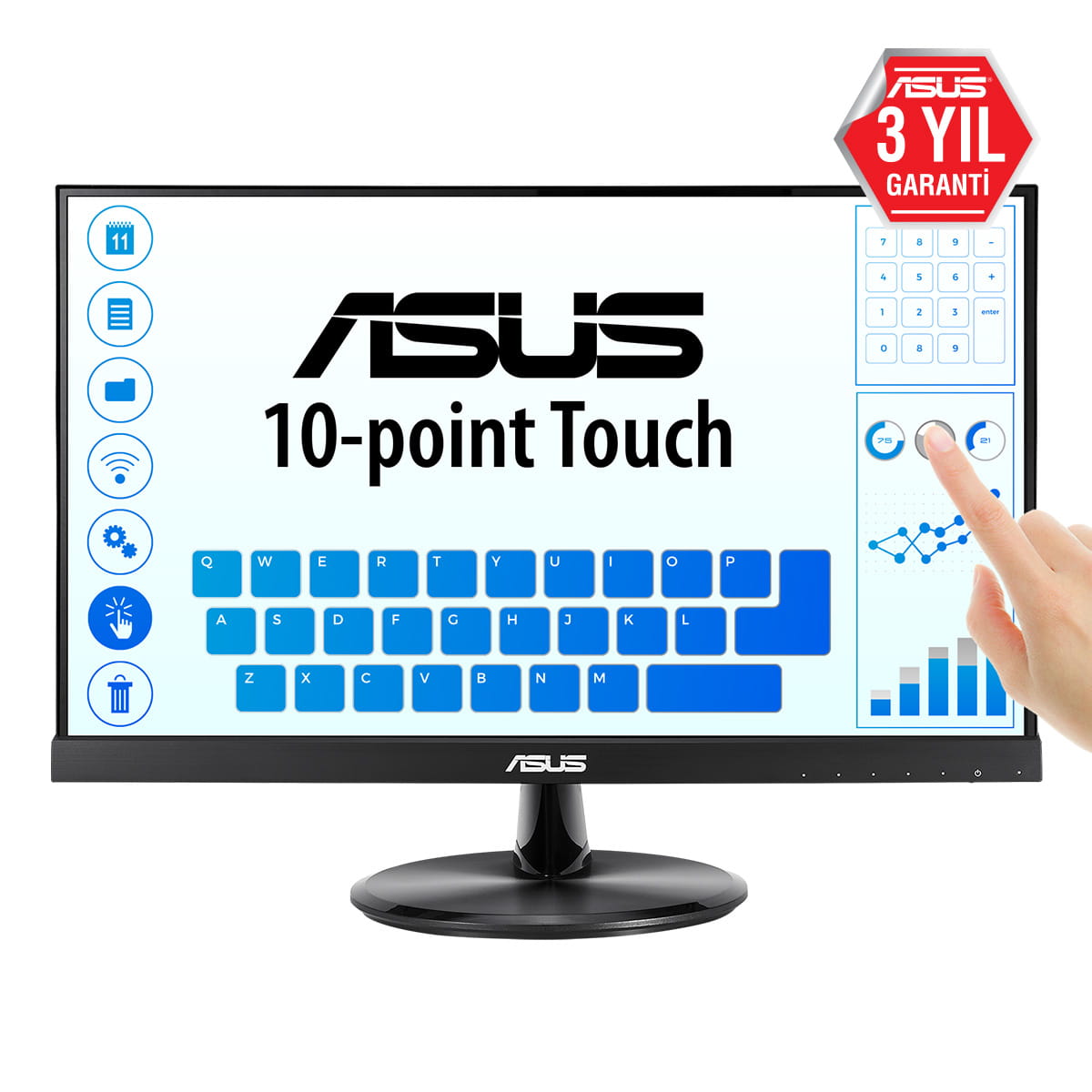 ASUS VT229H, 54,6 cm (21.5"), 1920 x 1080 Pixel, Full HD, LED, 5 ms, Schwarz