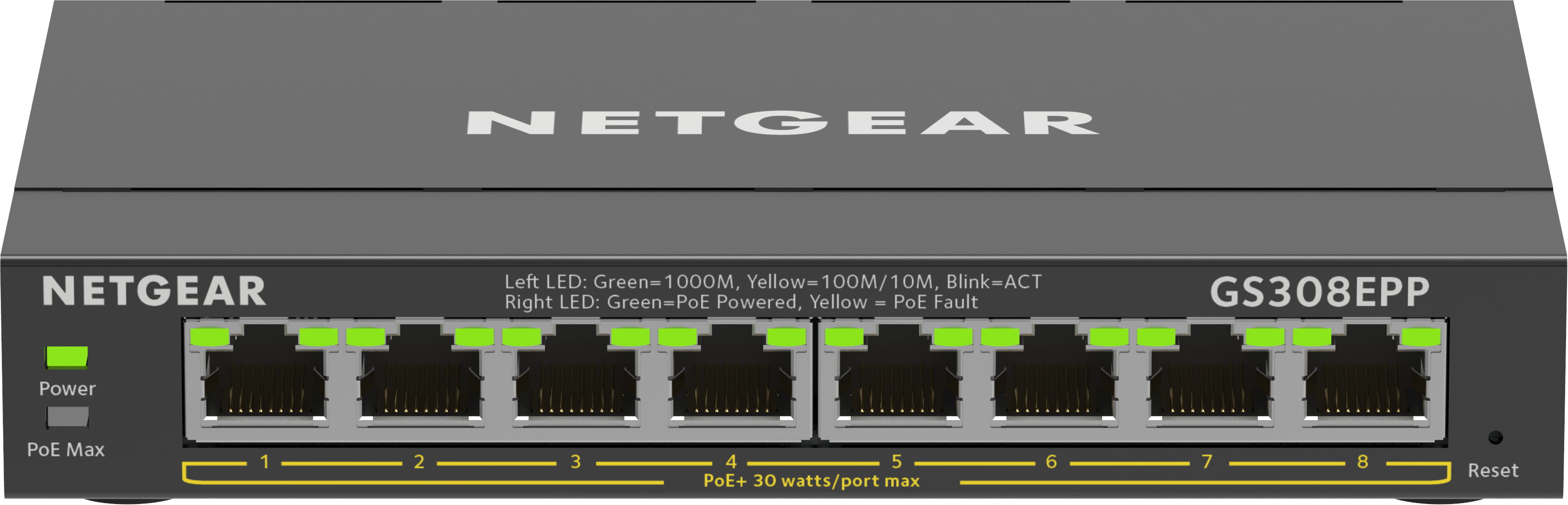 Netgear Plus GS308EPP - Switch - Smart - 8 x 10/100/1000 (PoE+)