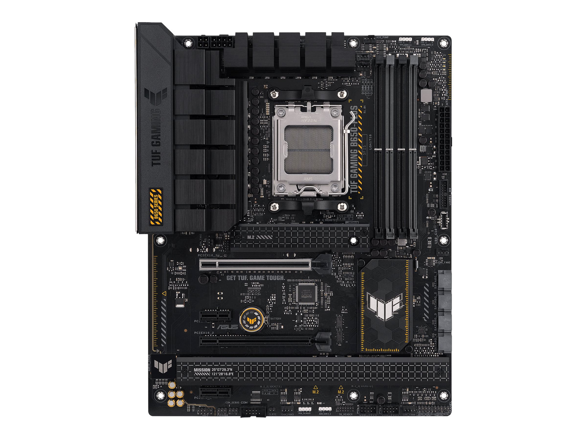 ASUS TUF Gaming B650-Plus - Motherboard - ATX - Socket AM5 - AMD B650 Chipsatz - USB-C 3.2 Gen 2x2, USB 3.1 Gen 2, USB 3.2 Gen 2, USB-C 3.2 Gen2, USB-C 3.2 Gen 1 - 2.5 Gigabit LAN - Onboard-Grafik (CPU erforderlich)