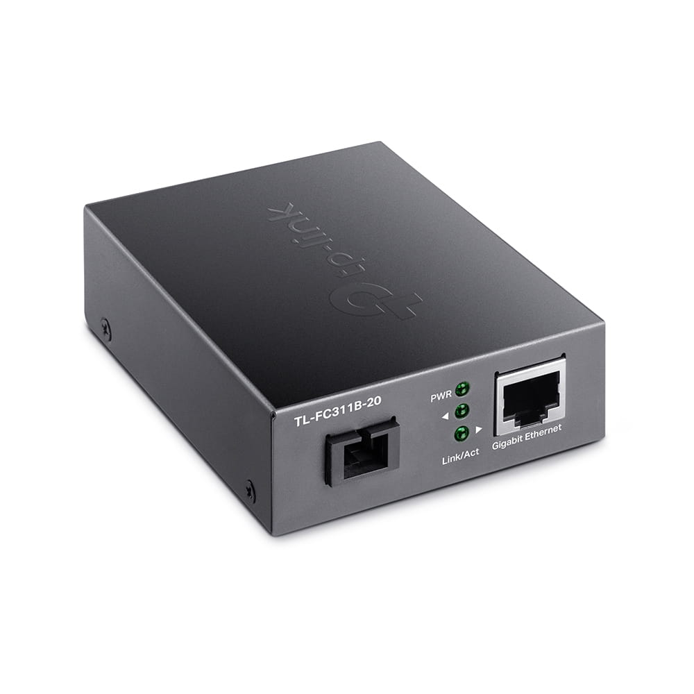 TP-LINK TL-FC311B-20 V2 - Medienkonverter - 1GbE - 1000Base-T, WDM, 1000Base-SC - RJ-45 / SC Single-Modus - bis zu 20 km - 1310 (TX)