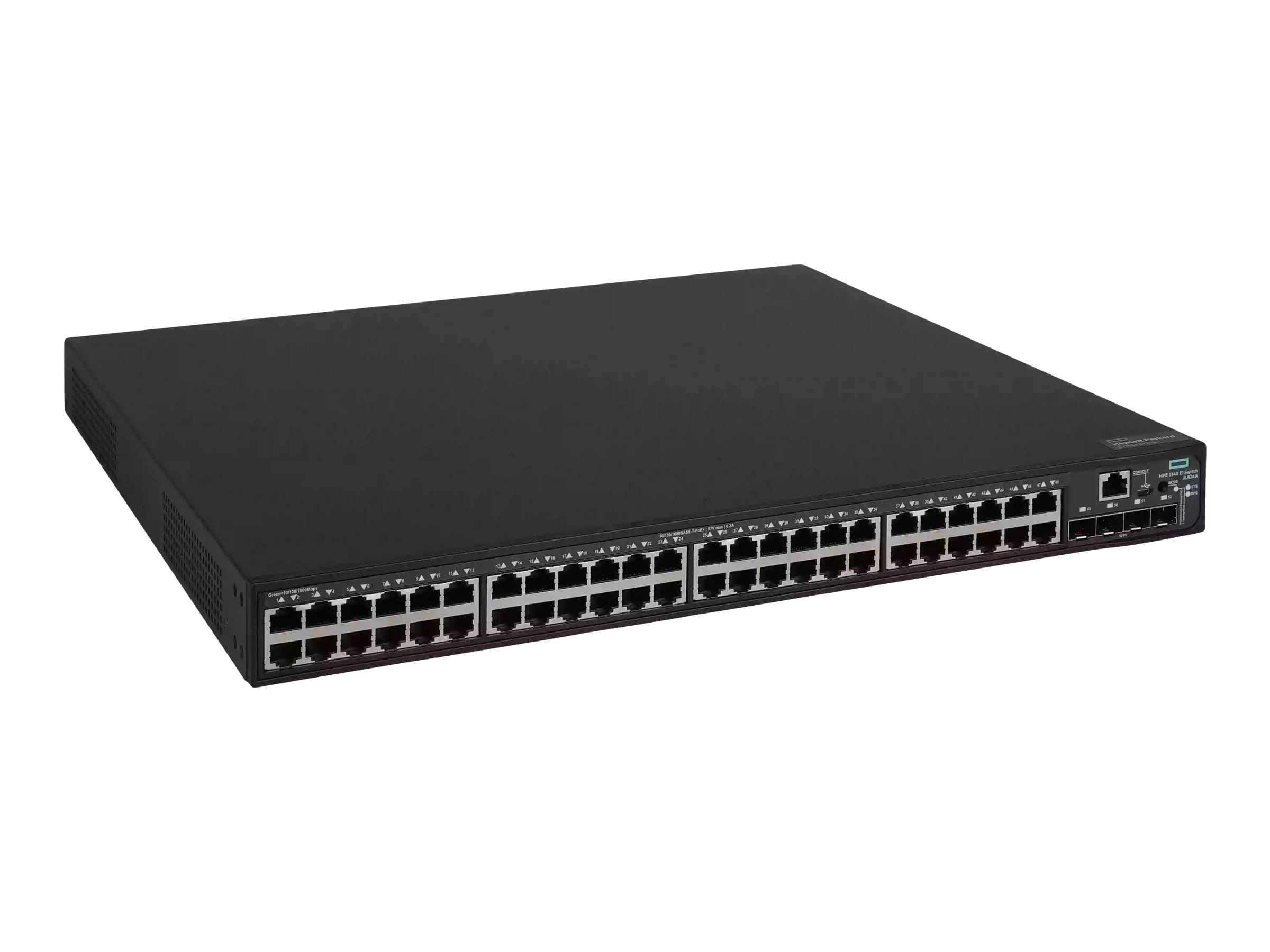 HPE FlexNetwork 5140 48G PoE+ 4SFP+ EI, Managed, L3, Gigabit Ethernet (10/100/1000), Power over Ethernet (PoE), Rack-Einbau, 1U