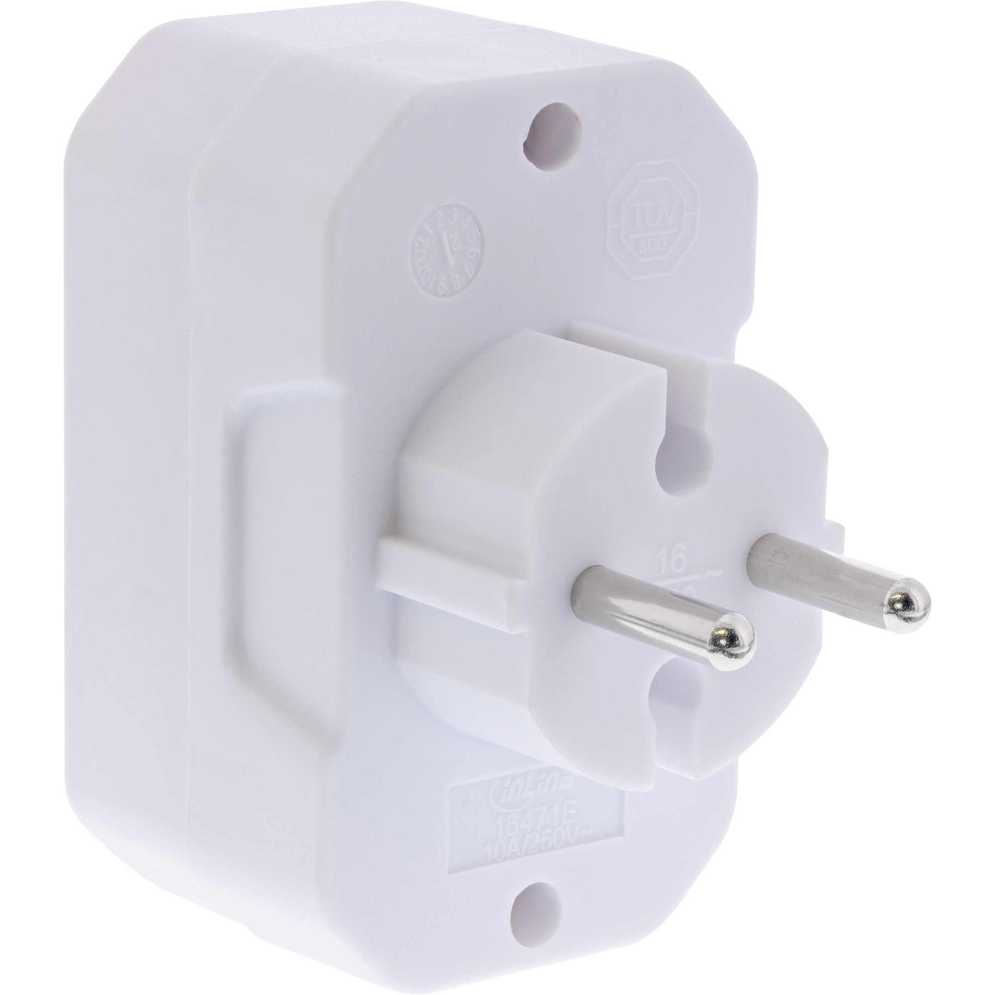 InLine Steckdosenadapter - Schutzkontakt-Stecker auf 4x Eurobuchse