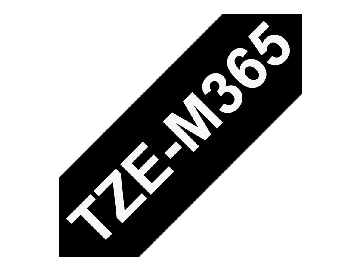 Brother TZe-M365 - Matt - Klebstoff - weißer Druck auf mattem Schwarz - Rolle (3,6 cm x 8 m)