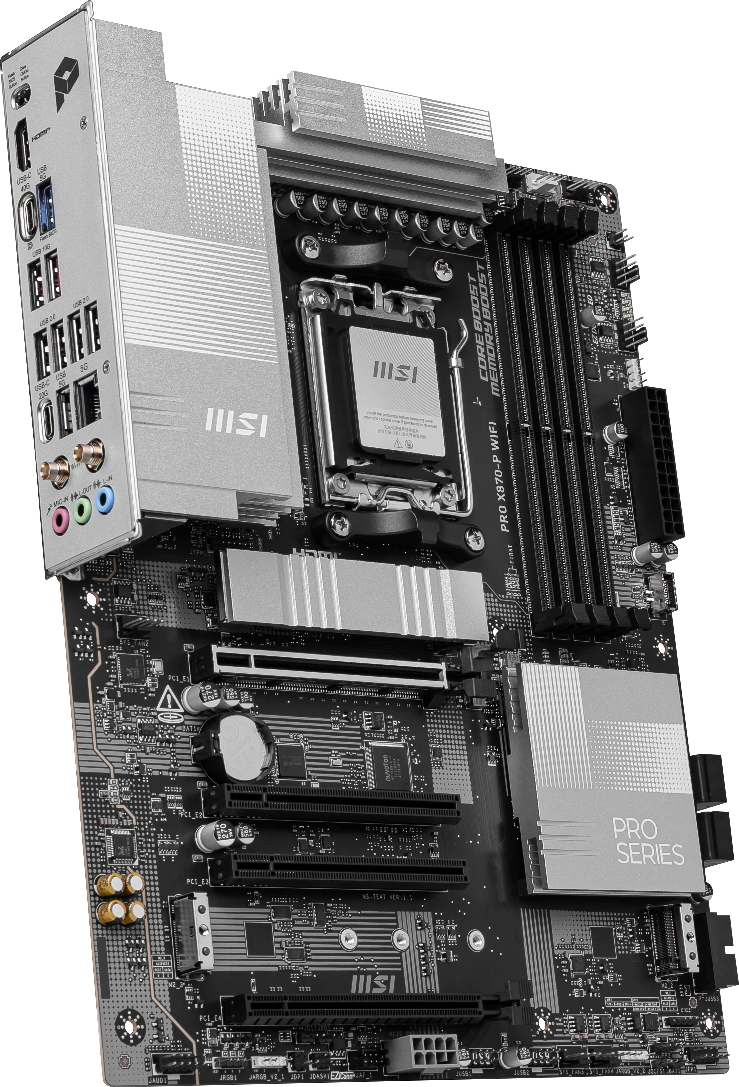 MSI PRO X870-P WIFI - Motherboard - ATX - Socket AM5 - AMD X870 Chipsatz - Wi-Fi 7, 5 Gigabit Ethernet, Bluetooth - Onboard-Grafik (CPU erforderlich)