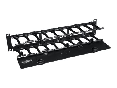 Tripp Eaton Tripp Lite Series Rack Enclosure Horizontal Cable Manager Steel w Finger Duct 2URM - Rack Kabelmanagement-Kabelkanal mit Abdeckung - Schwarz - 2U - 48.3 cm (19")