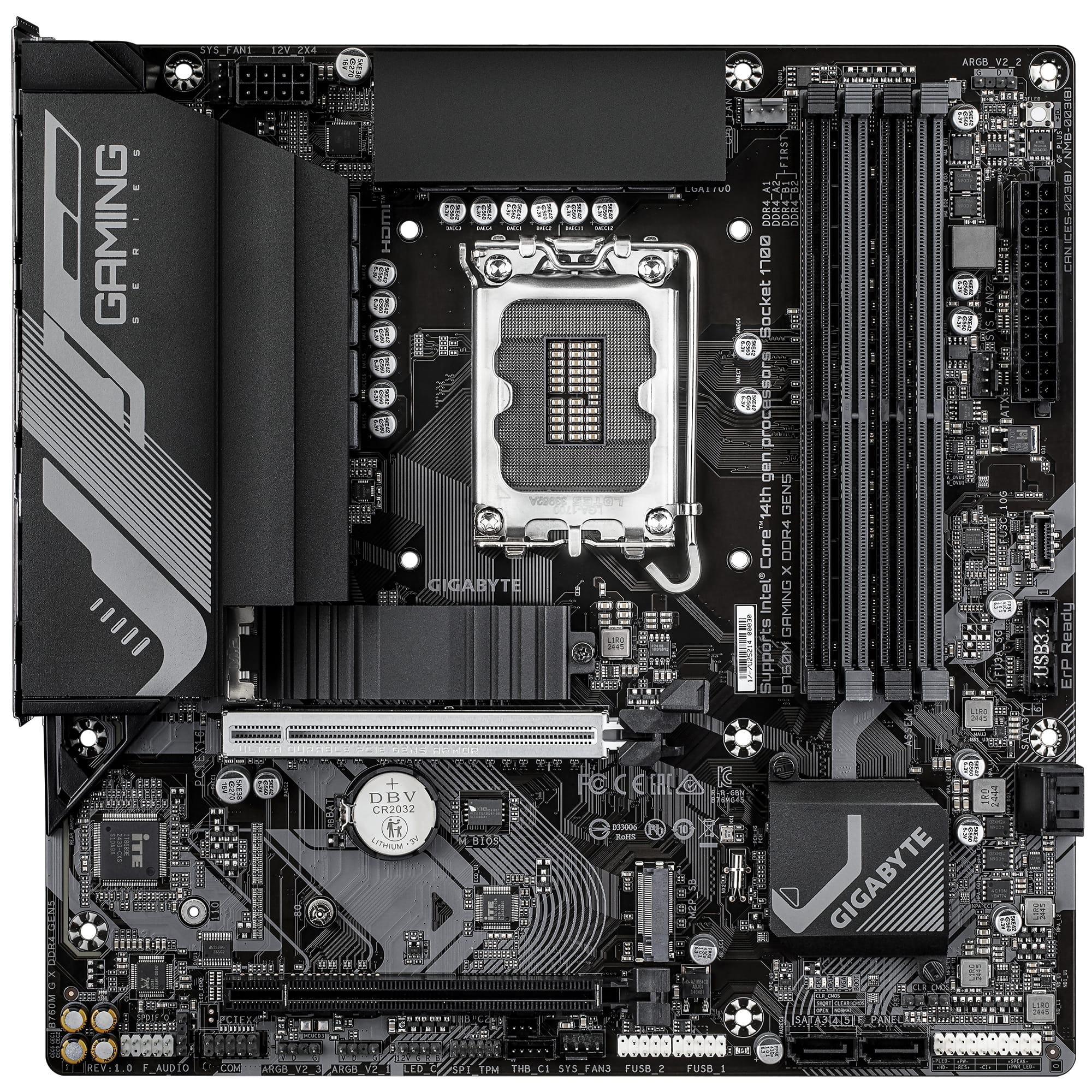 Gigabyte B760M Gaming X DDR4 GEN5 - Motherboard - micro ATX - LGA1700-Sockel - B760 Chipsatz - USB-C 3.2 Gen2, USB 3.2 Gen 1 - 2.5 Gigabit LAN - Onboard-Grafik (CPU erforderlich)