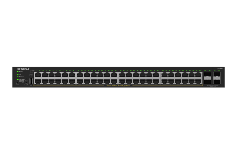 Netgear GS348TPv2 - Switch - 2+/L3 Lite - Smart - 48 x 10/100/1000 (PoE+)