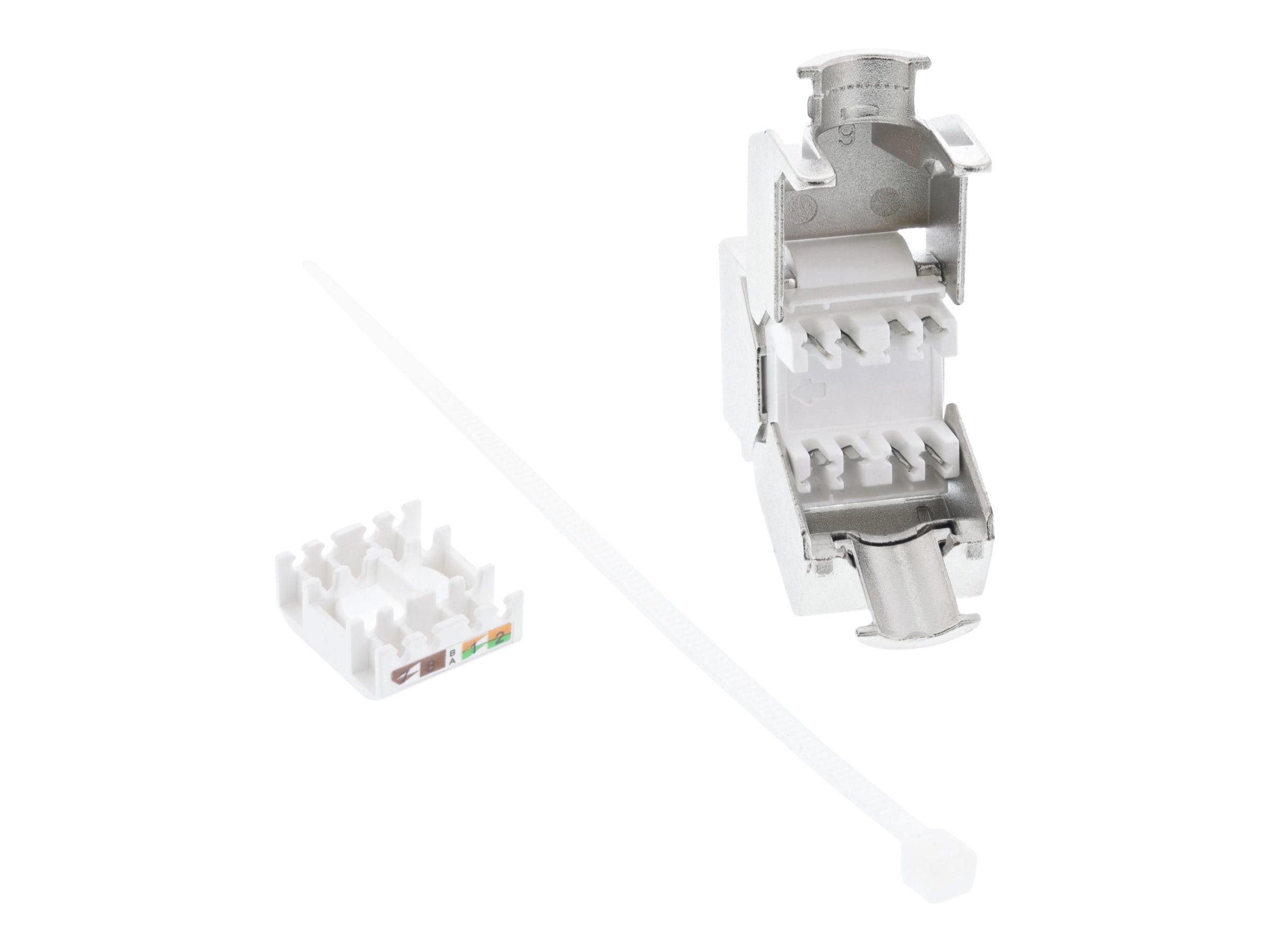 InLine Keystone RJ45 Buchse - SNAP-In - Cat.6a - mit Staubschutz blau