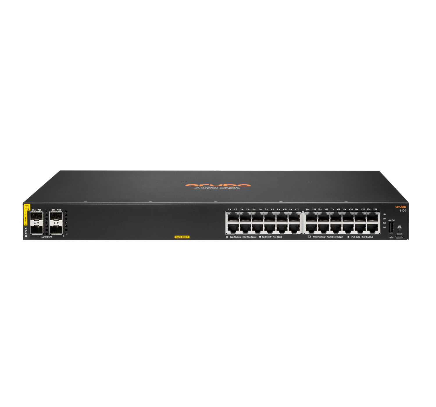 HPE Aruba Networking 6100 24G Class4 PoE 4SFP+ - Switch - managed - 24 x 10/100/1000 (PoE+)