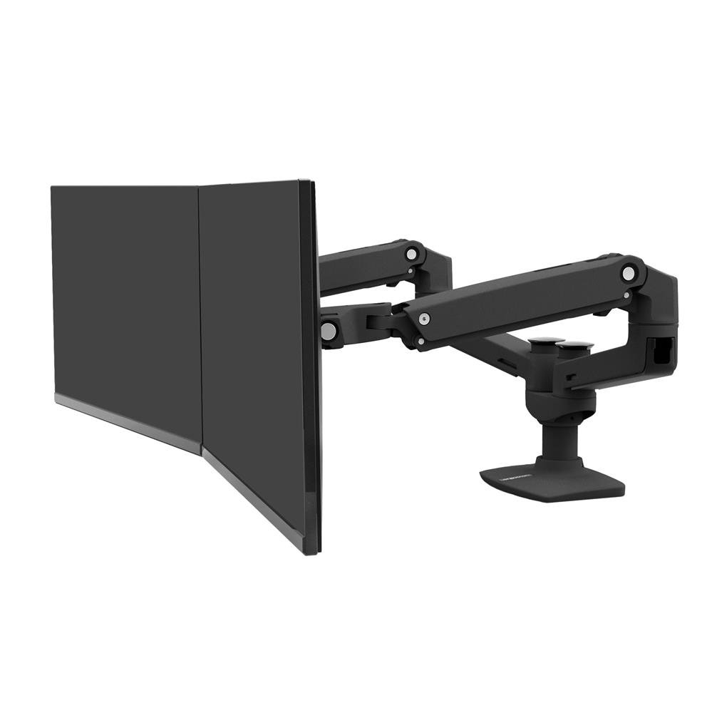 Ergotron LX Dual Side-by-Side Arm - Befestigungskit (Spannbefestigung für Tisch, Tischplattenbohrung, Stange, 2 Gelenkarme, T-Halterung)