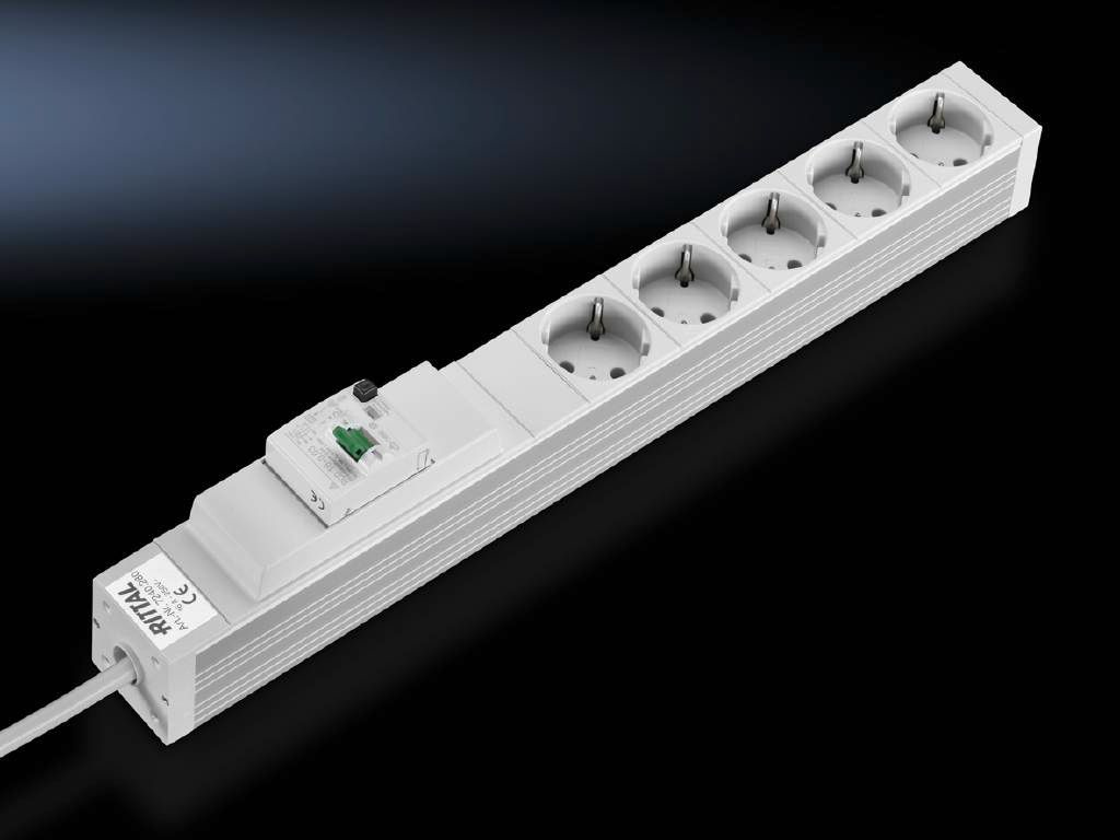 Rittal Socket Strip - Steckdosenleiste (in Rack montierbar/extern) - Wechselstrom 230 V - Ausgangsanschlüsse: 5 (power CEE 7/3)