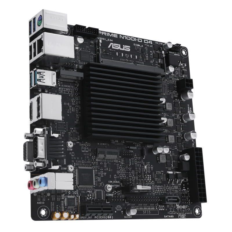 ASUS PRIME N100I-D D4 - Motherboard - Mini-ITX - Intel N-series N100 - USB 3.2 Gen 2, USB 3.2 Gen 1 - Gigabit LAN - Onboard-Grafik (CPU erforderlich)