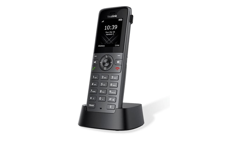 Yealink W73H, IP-Mobiltelefon, Schwarz, Kabelloses Mobilteil, Tisch/Wand, 50 m, 300 m
