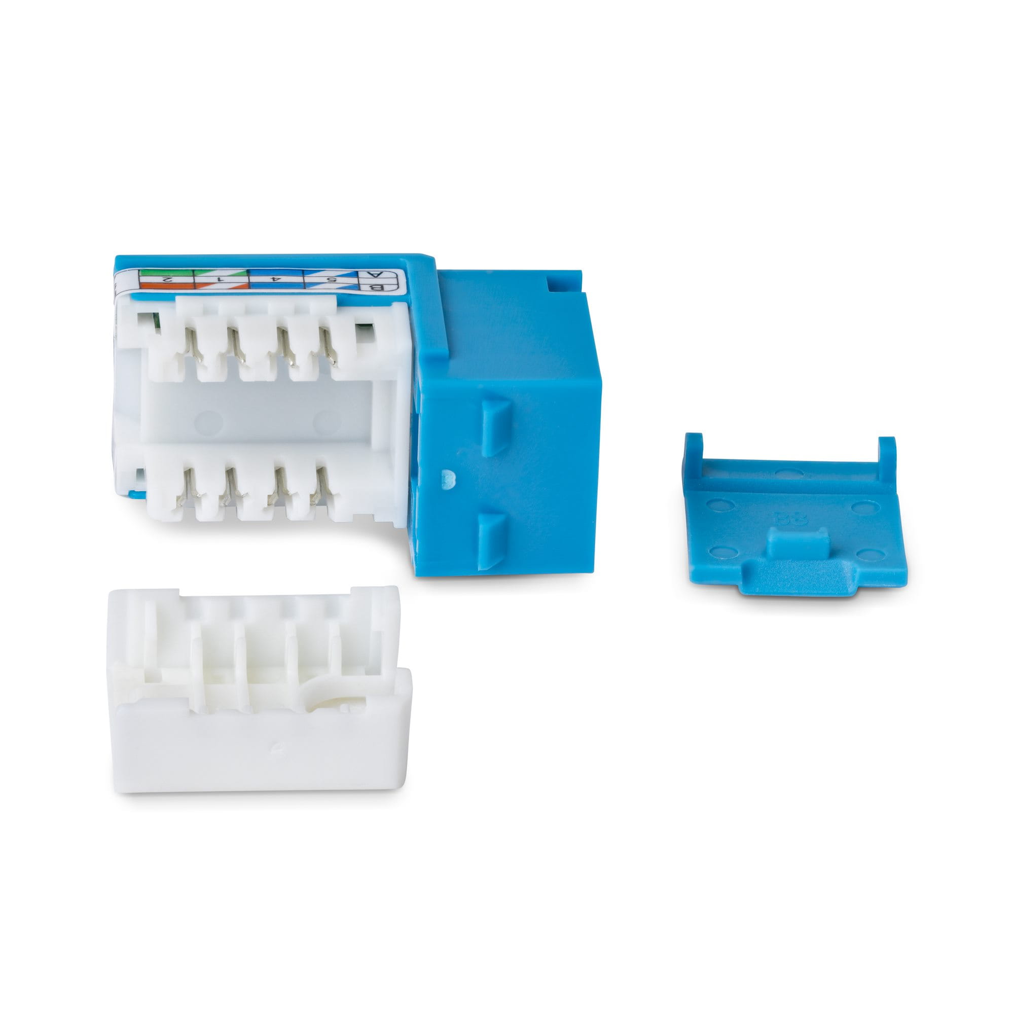 StarTech.com Cat6 Keystone Jack Modul, 24er-Pack RJ45 Ethernet Keystone Buchse, UTP Cat6 Wandbuchse, 90 Grad 110 Punch Down Buchse, Blau, Abgewinkelt, Blau, RJ-45, Buchse, Buchse, 10GBase-T
