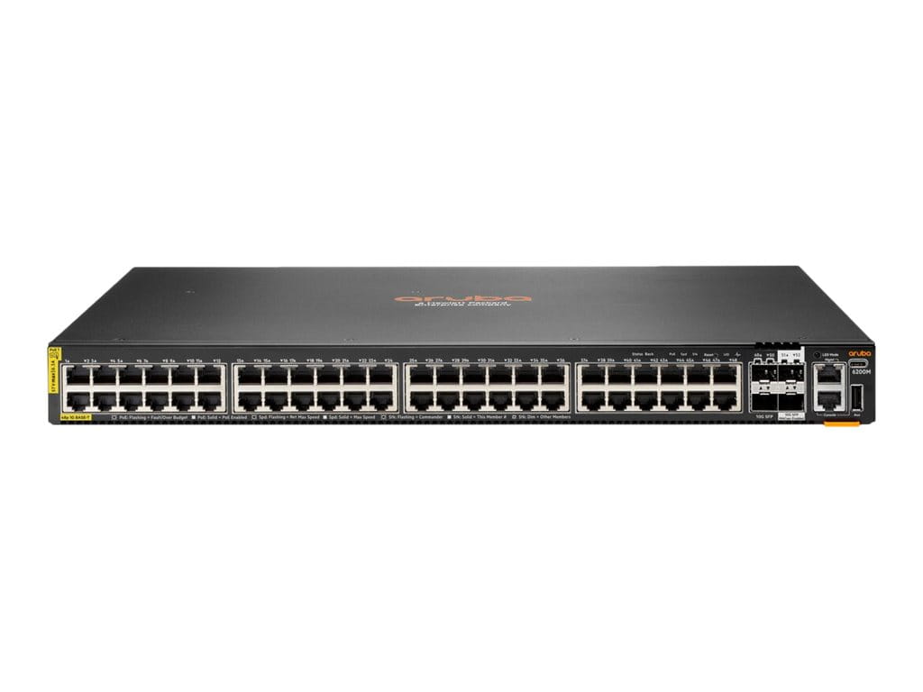 HPE Aruba Networking 6200M 48G Class4 PoE 4SFP+ TAA Switch - Switch - max. Stapelentfernung 10 km - L3 - managed - 48 x 10/100/1000 (PoE+)
