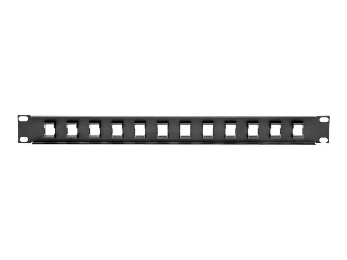 Tripp Eaton Tripp Lite Series 12-Port 1U Rack-Mount Unshielded Blank Keystone/Multimedia Patch Panel, RJ45 Ethernet, USB, HDMI, Cat5e/6 - Patch Panel - Schwarz - 1U - 48.3 cm (19")