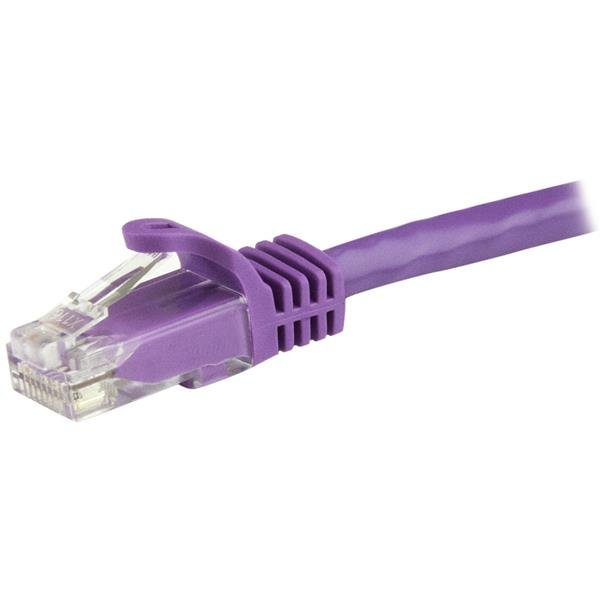 StarTech.com 15m CAT6 Ethernet Cable, 10 Gigabit Snagless RJ45 650MHz 100W PoE Patch Cord, CAT 6 10GbE UTP Network Cable w/Strain Relief, Purple, Wiring is UL Certified/TIA - Category 6 - 24AWG (N6PATC15MPL)