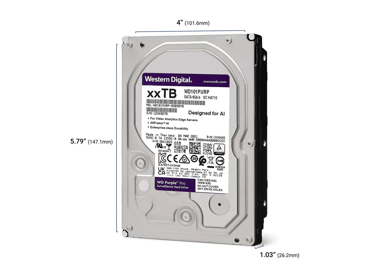 WD Purple Pro WD102PURP - Festplatte - 10 TB - intern - 3.5" (8.9 cm)