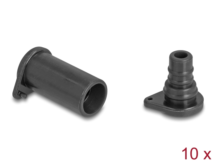 Delock Stecker-Staubschutz - DL4, für Männer und Frauen, Silikon, 2-teilig - Schwarz (Packung mit 10)