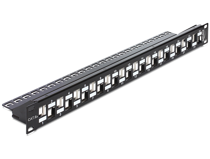 Delock Patch Panel - Schwarz - 1U - 48.3 cm (19")