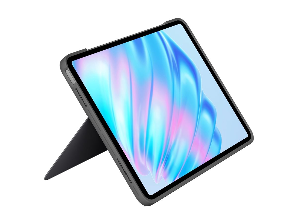 Logitech Combo Touch - Tastatur und Foliohülle - mit Trackpad - hintergrundbeleuchtet - Apple Smart connector - AZERTY - Französisch - Oxford Gray - für Apple 11-inch iPad Air (M2, M3)
