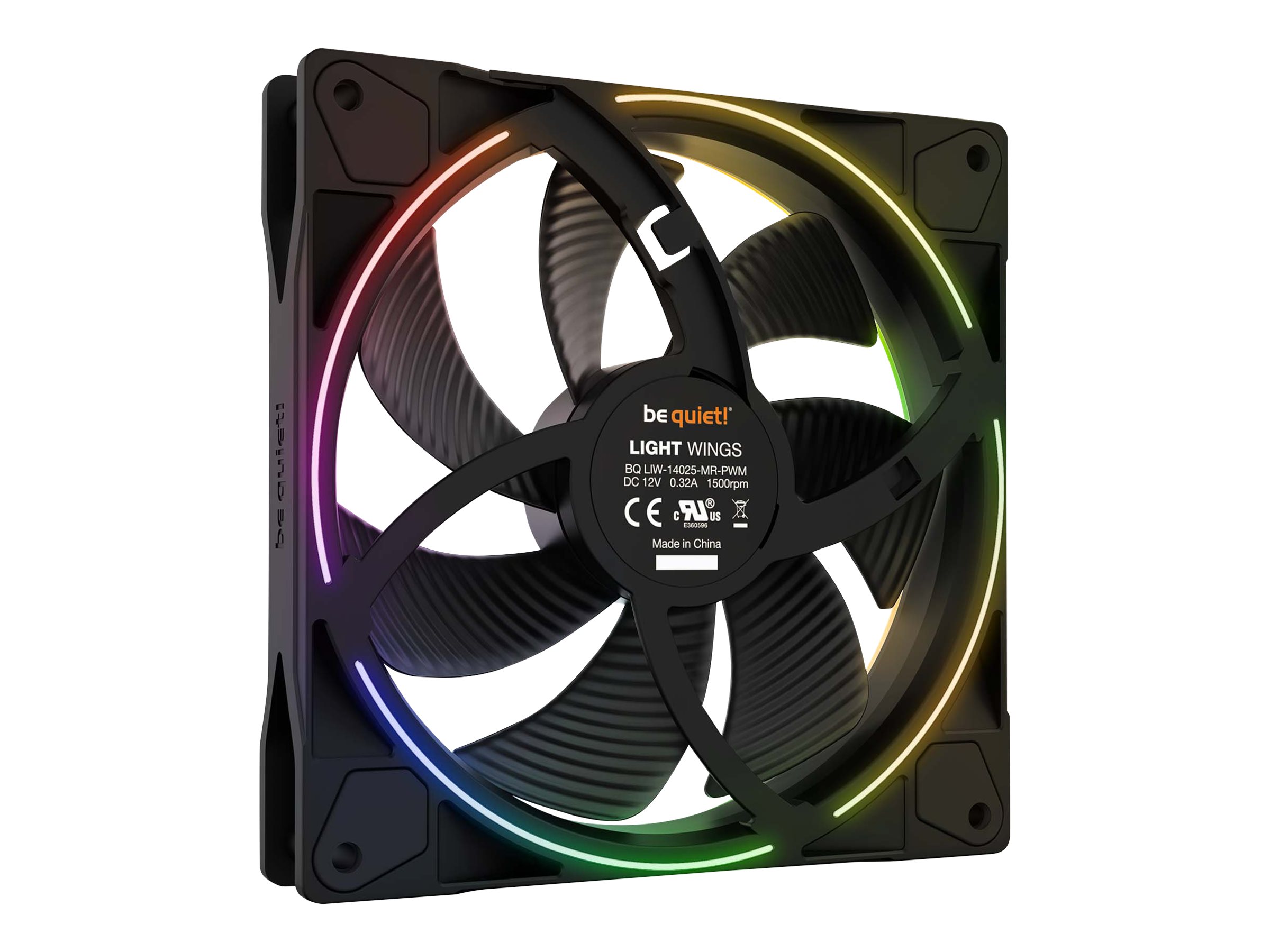 Be Quiet! Light Wings - Gehäuselüfter - PWM - 140 mm - Schwarz (Packung mit 3)