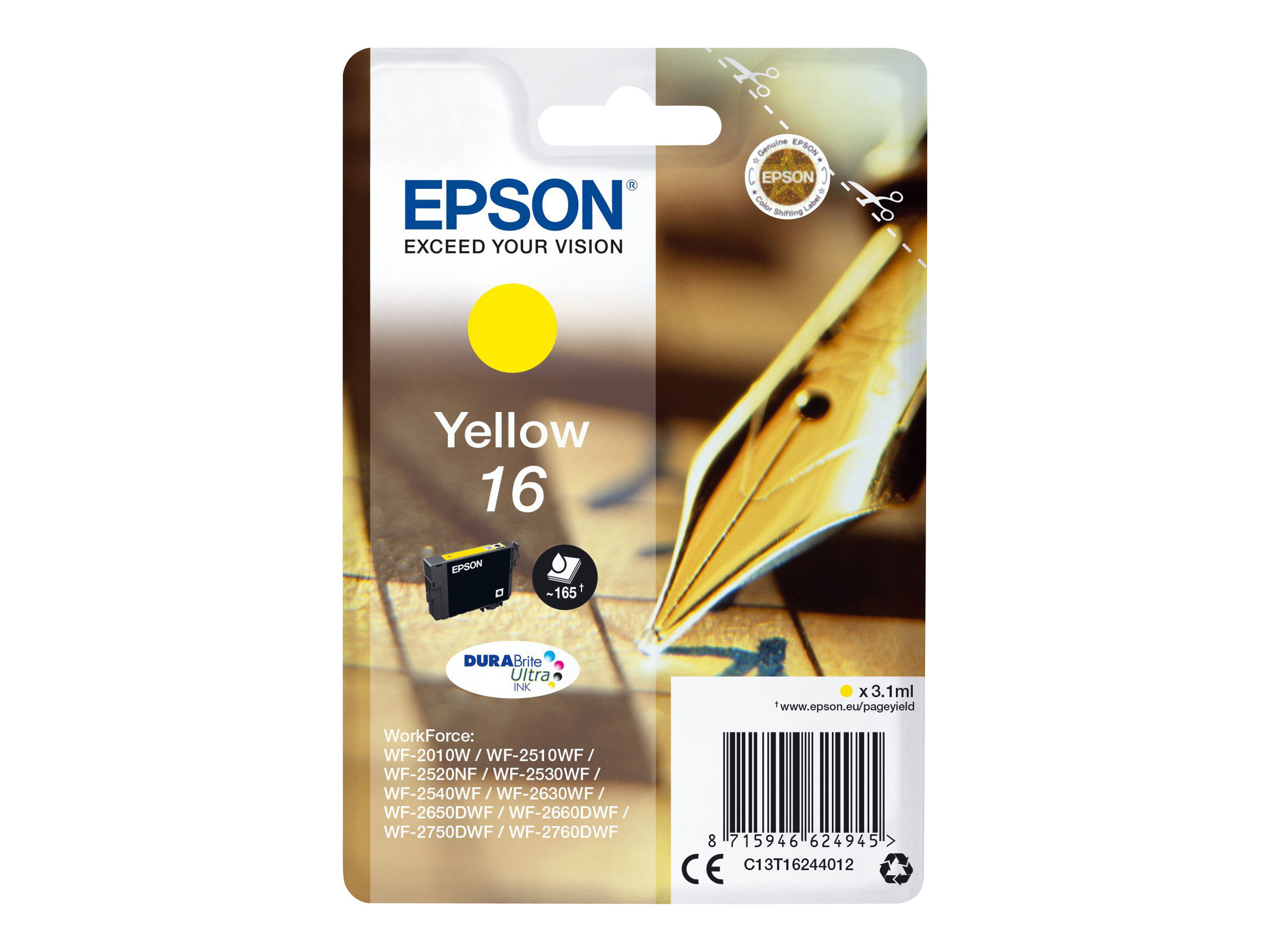 Epson 16 - 3.1 ml - Gelb - Original - Blister mit RF-Alarm