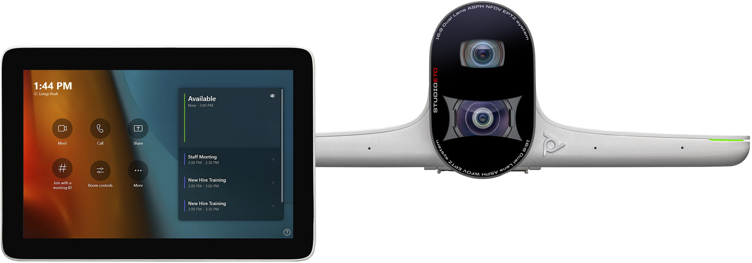 Poly Studio - Für Microsoft Teams - Large Room Kit - Kit für Videokonferenzen (Poly Studio E70 Kamera, Poly GC8 Touchcontroller)