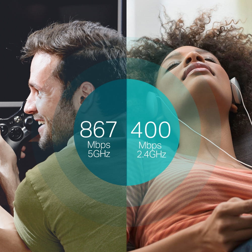 TP-LINK AC1300-Dualband-USB-WLAN-Adapter, Kabellos, USB, WLAN, Wi-Fi 5 (802.11ac), 867 Mbit/s, Schwarz