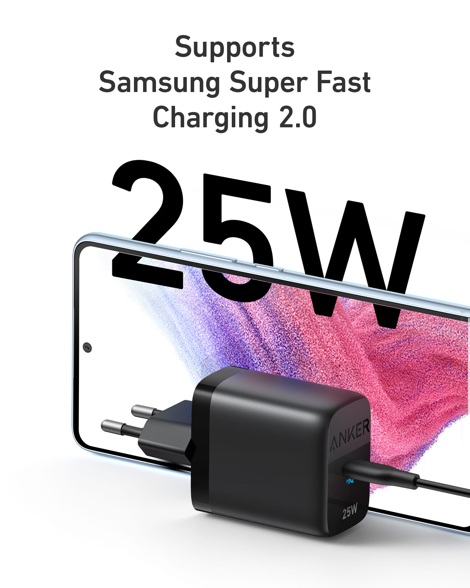 Anker Innovations Anker Series 3 312 - Netzteil - 25 Watt - 3 A - IQ 3.0 (USB-C)