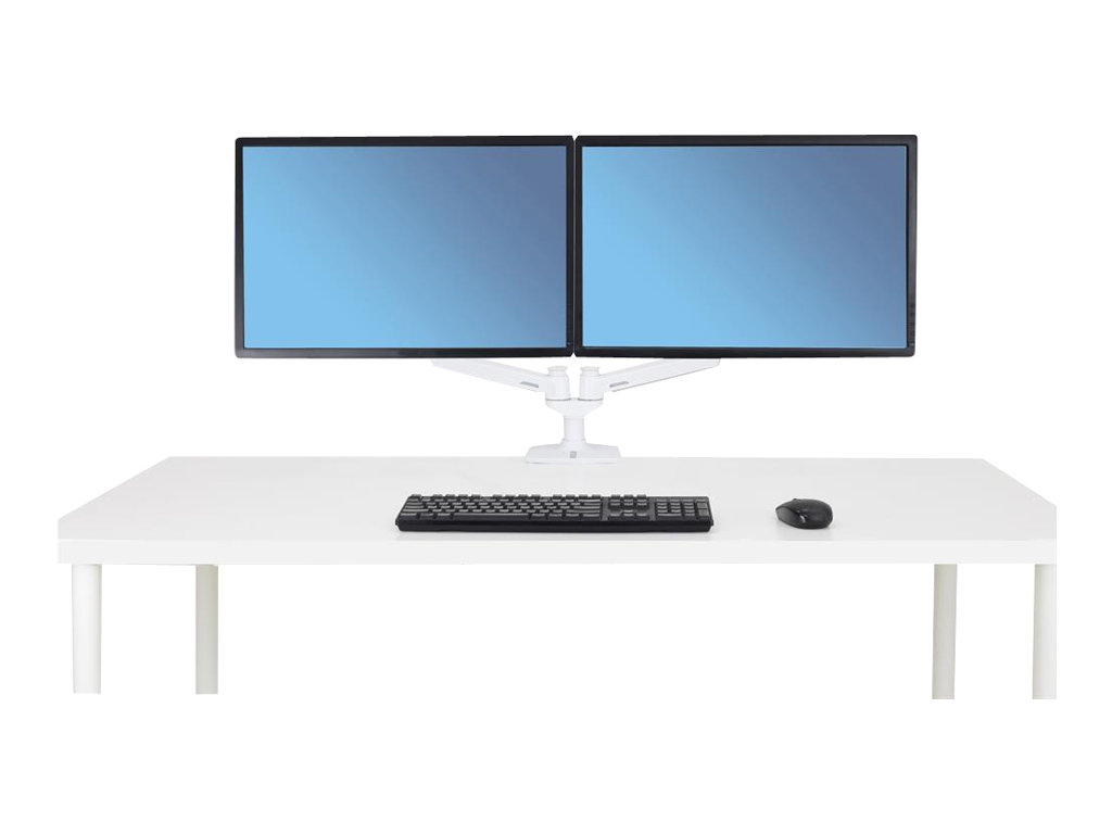 Ergotron LX Dual Side-by-Side Arm - Befestigungskit (Spannbefestigung für Tisch, Stange, 2 Gelenkarme, 2 Erweiterungsklammern, T-Halterung, Basis)
