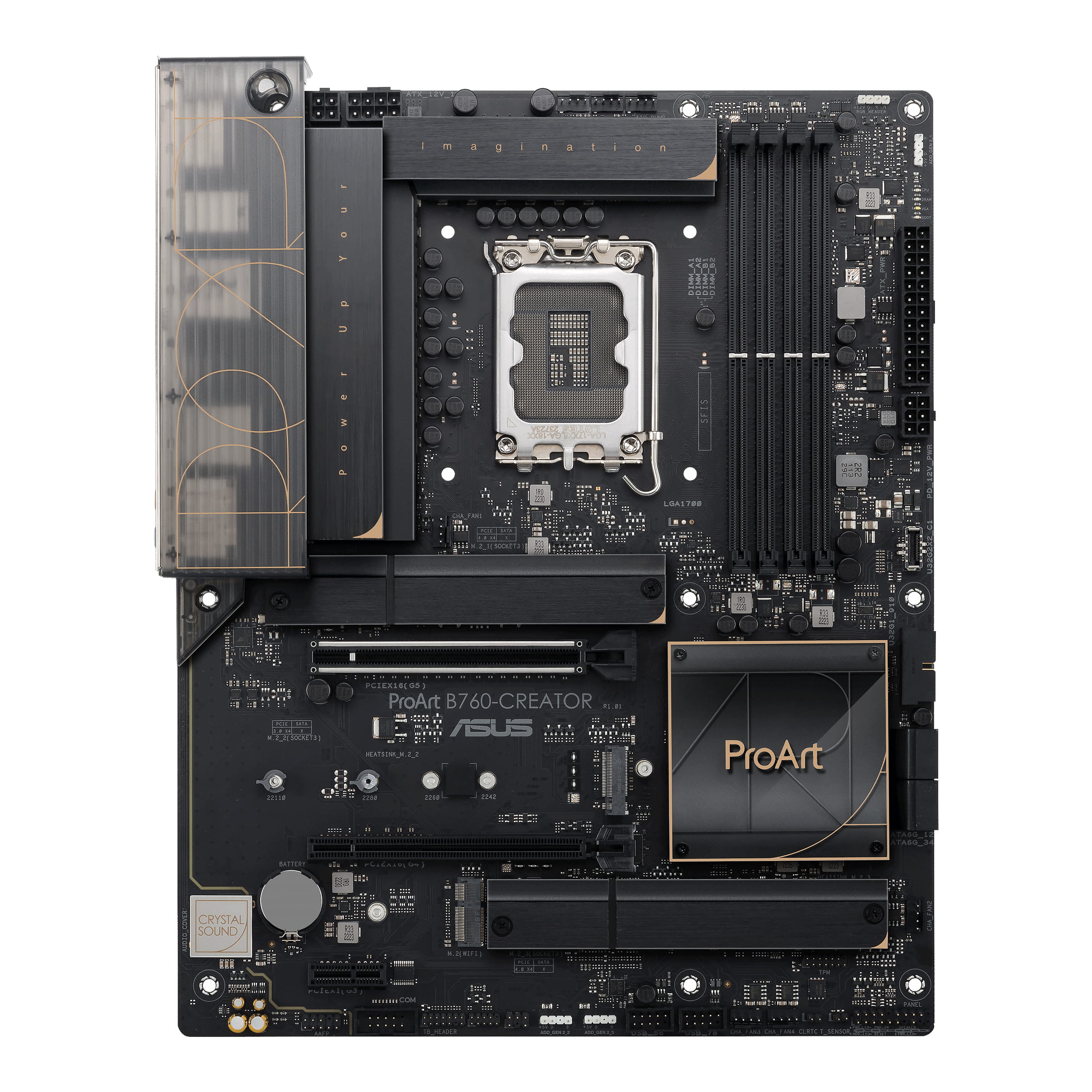ASUS PROART B760-CREATOR - Motherboard - ATX - LGA1700 Sockel - B760 Chipsatz - USB-C 3.2 Gen 2x2, USB-C 3.2 Gen2, USB 3.2 Gen 1 - Gigabit LAN, 2.5 Gigabit LAN - Onboard-Grafik (CPU erforderlich)