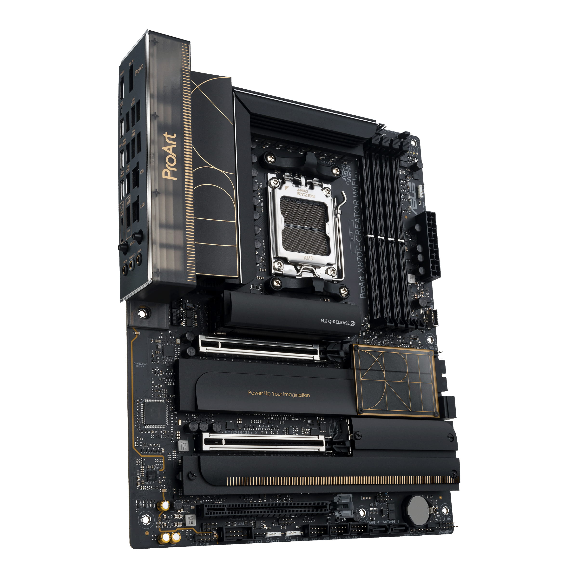 ASUS ProArt X870E-CREATOR WIFI - Motherboard - ATX - Socket AM5 - AMD X870E Chipsatz - USB4, USB-C 3.2 Gen 2x2, USB 3.2 Gen 2, USB 3.2 Gen 1 - Wi-Fi 7, 10 Gigabit LAN, Bluetooth - Onboard-Grafik (CPU erforderlich)