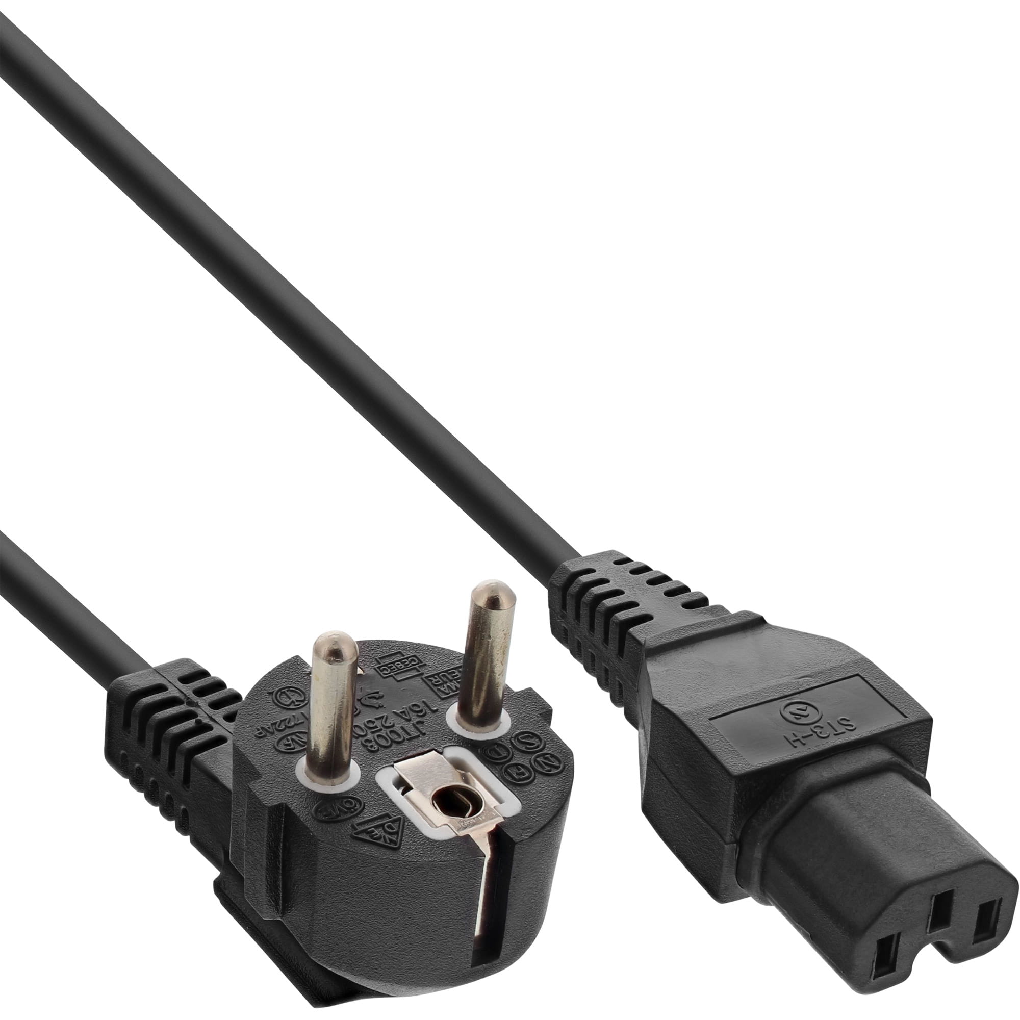 InLine Netzkabel - Schutzkon. gew. auf Warmgerätest. C15 gerade - schwarz - 1,8m InLine Netzkabel - Schutzkon. gew. auf Warmgerätest. C15 gerade - schwarz - 1,8m